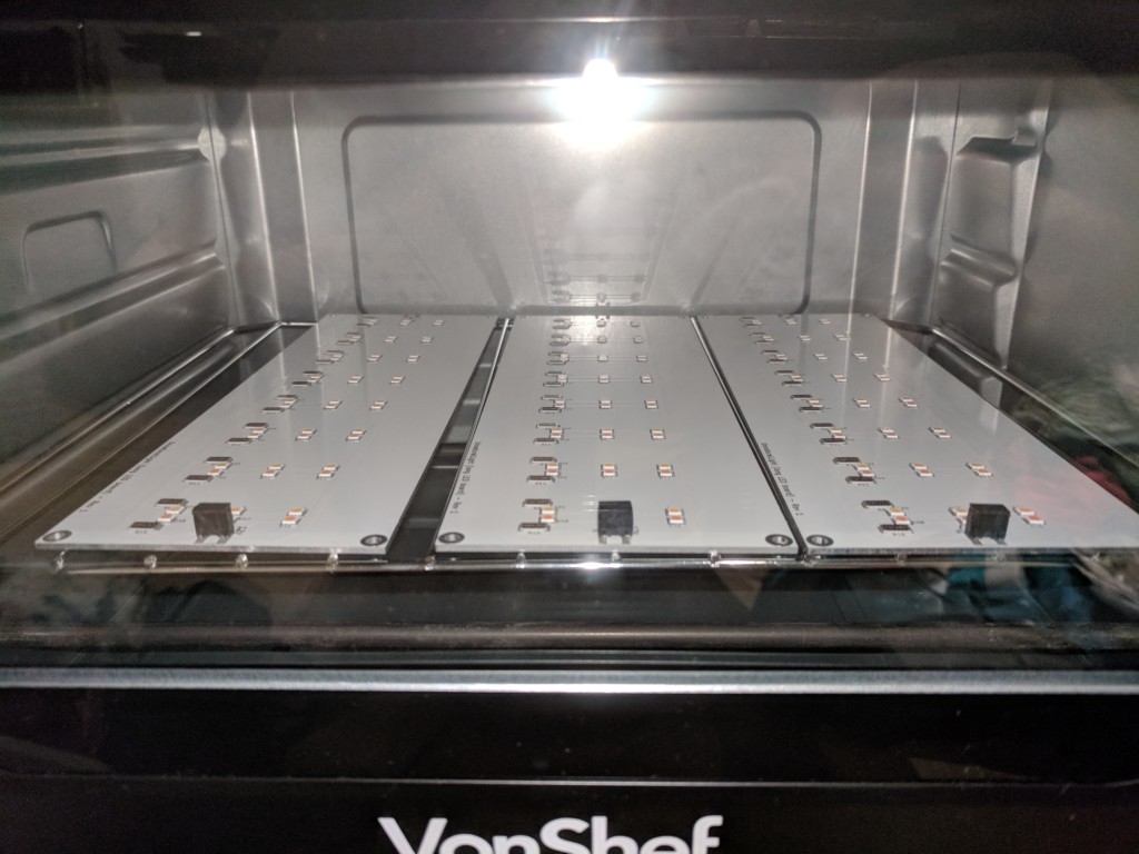 In the oven.