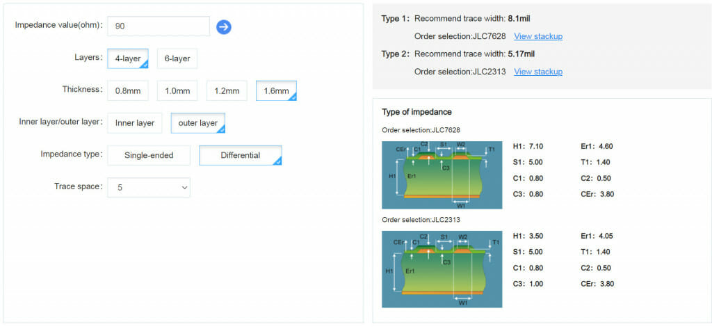 Impedance calculator